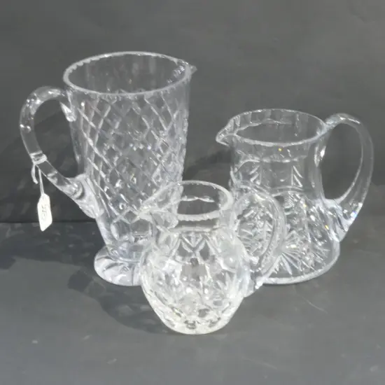 3 CRYSTAL JUGS