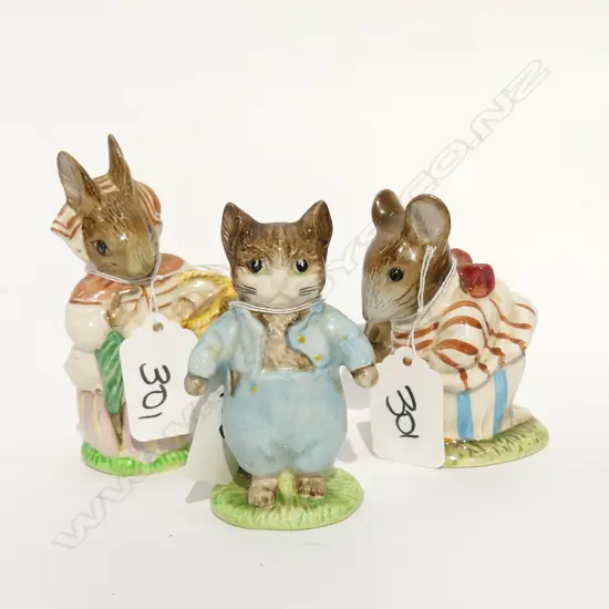 3 BEATRIX POTTER BESWICK FIGURINES