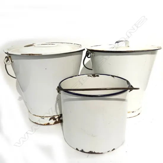 3 ENAMEL BUCKETS H 360 MM