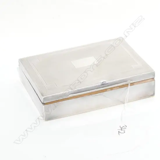 SILVER CIGARETTE BOX, BIRMINGHAM 1932 by William Adams Ltd.Total 502gm (small dent at front)