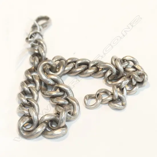 C1900 SILVER GRADUATED CURB LINK ALBERT CHAIN 33GMS
