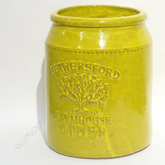 YELLOW GLAZE 'FARMHOUSE CIDER' JAR PLANTER H.330MM
