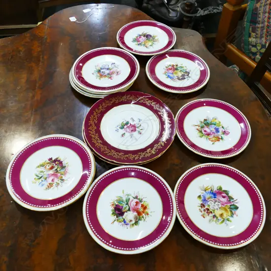 SET OF 12 VICTORIAN PLATES AND TWO OTHERS