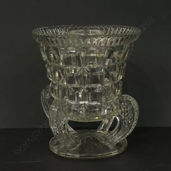 LARGE ITALIAN VINTAGE PRESSED GLASS VASE AF H. 235MM
