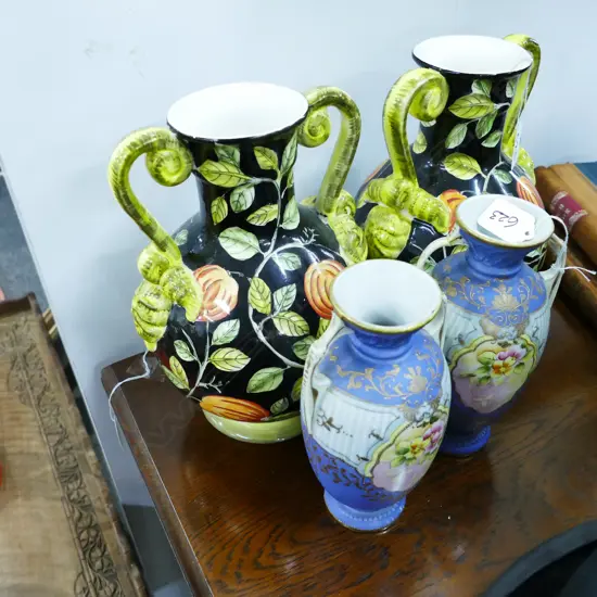 2 PR'S VASES; NORITAKE & POMEGRANATE