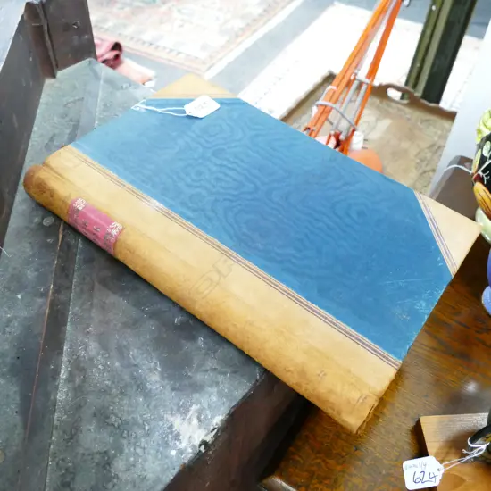 EARLY 20THC 'CASH BOOK' 3/4 LEATHER BOUND