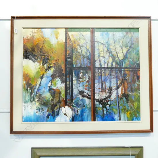 OIL ON BOARD CAGED BIRD BY ZUSTERS 740 X 910 MM