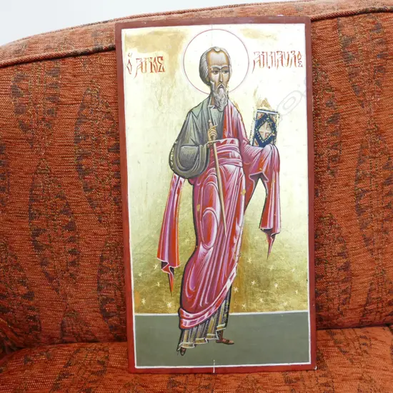 RELIGIOUS ICON GOLD LEAF PAINTING 395 X 215MM