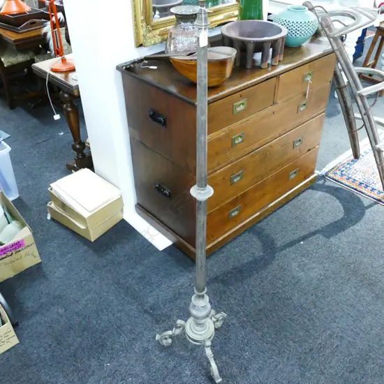 LARGE HEAVY METAL STANDARD LAMP EP? - NEEDS WIRING H. 1520MM