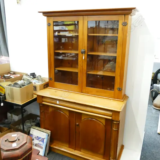 VICTORIAN CHIFFONIER BASE WITH GLAZED UPPER SECTION