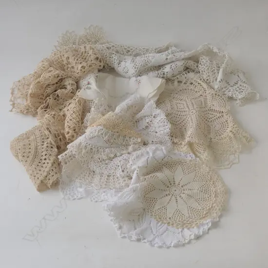 ASST HAND CROCHET LINEN & LACE