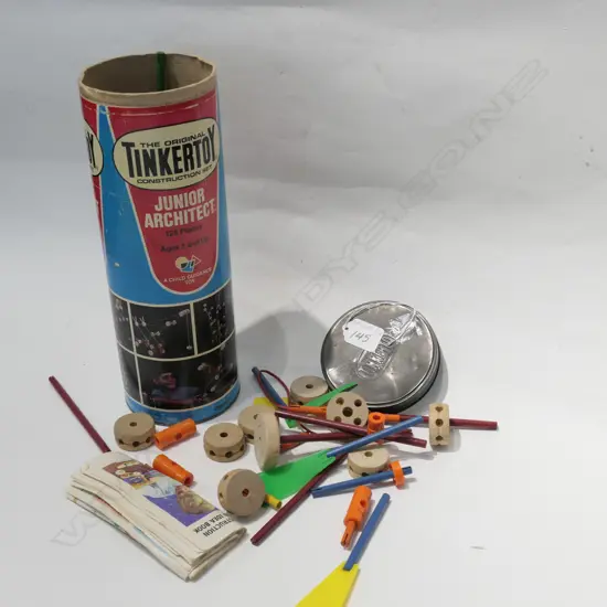 TINKERTOY JUNIOR CONSTRUCTION SET CANISTER