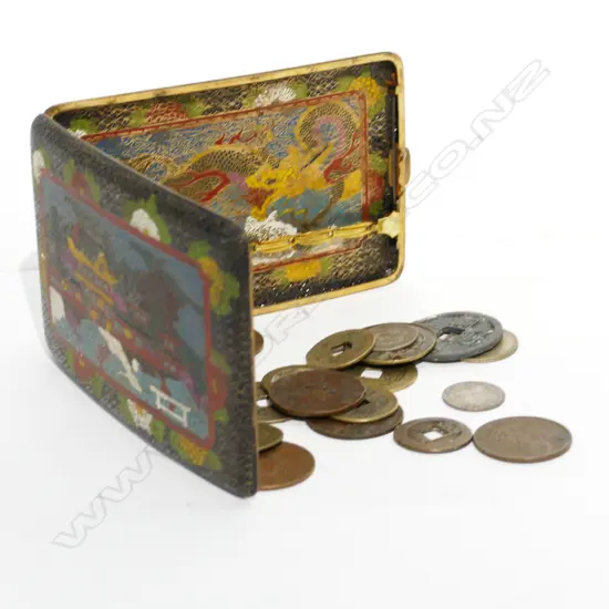 CHINESE COINS X CIGARETTE CASE ETC 