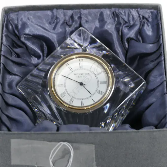 WATERFORD CRYSTAL DESK CLOCK 65MM SQUARE