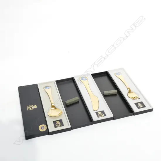 GEORG JENSEN S/S 3 PC CHILDS CUTLERY SET - KNIFE / FORK / SPOON IN BOXES