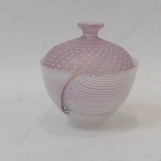 2 IRIDESCENT ART GLASS PCS - ONE KOSTA BODA SGD B VALLIEN DIA. 120MM