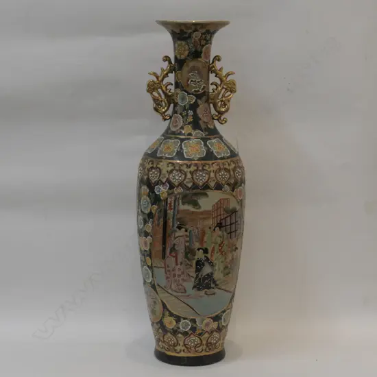 LARGE SATSUMA VASE H. 620