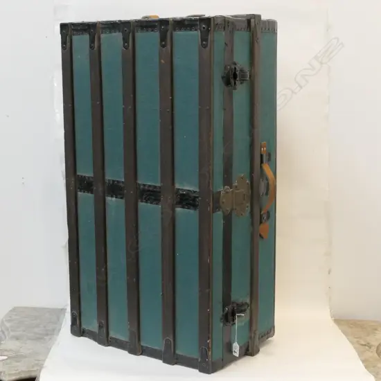 WOOD BANDED TRAVEL TRUNK W. 890