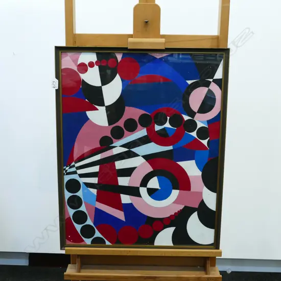 LLOYD JAMES HILLYER (1921-2006) ABSTRACT OIL ON CARD. 530 X 670mm.(see Word.docx biog. details)