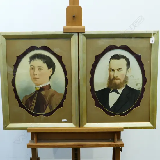 PAIR VICTORIAN OVERPAINTED FAMILY PORTRAITS
