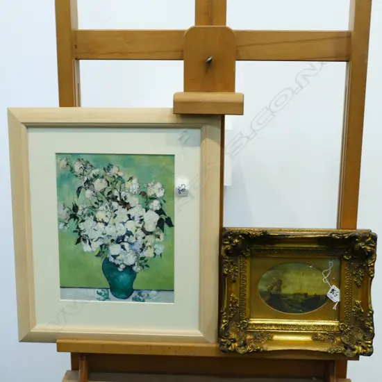 GILT FRAME PRINT ON BOARD ARTWORK & STILL LIFE AFTER MONET 
