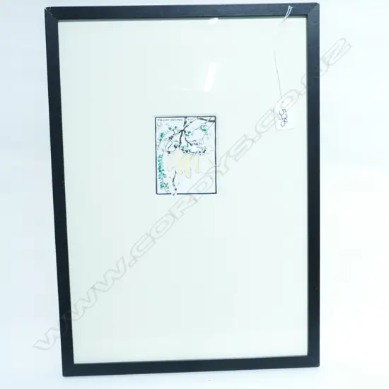 HILDA WISEMAN (AFTER) POSITIVE c.1970S H/COL LINOCUT KOWHAI 95 x 75mm.