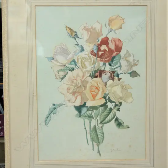 ALAN STUART PATERSON, STILL LIFE ROSES, WATERCOLOUR, SIGNED. 415 X 295mm.