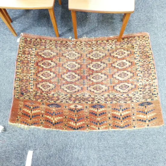 ANTIQUE TURKOMAN SMALL RUG 760 X 1100MM