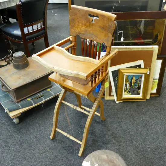 PRESSED COLONIAL BACK CHILD'S HIGH CHAIR