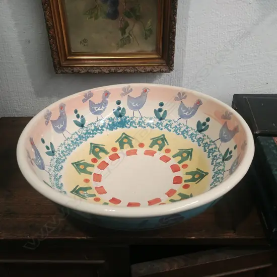 LARGE ITALIAN SPONGEWARE BOWL