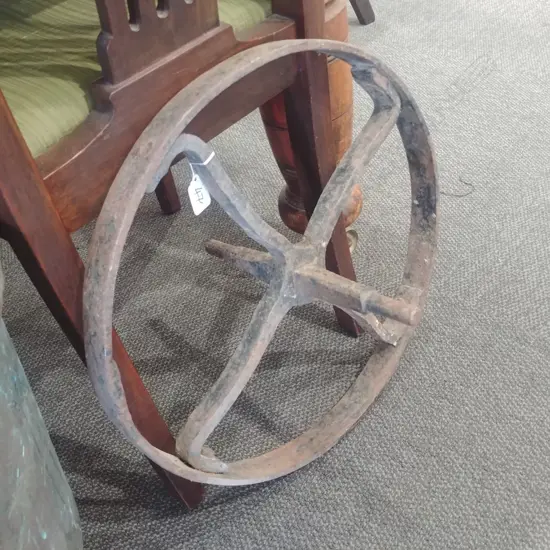 OLD STEEL WHEELBARROW WHEEL