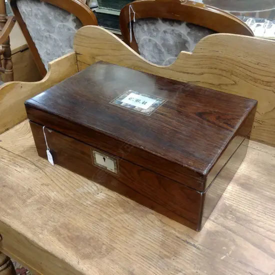 VICTORIAN ROSEWOOD WRITING SLOPE (AF)
