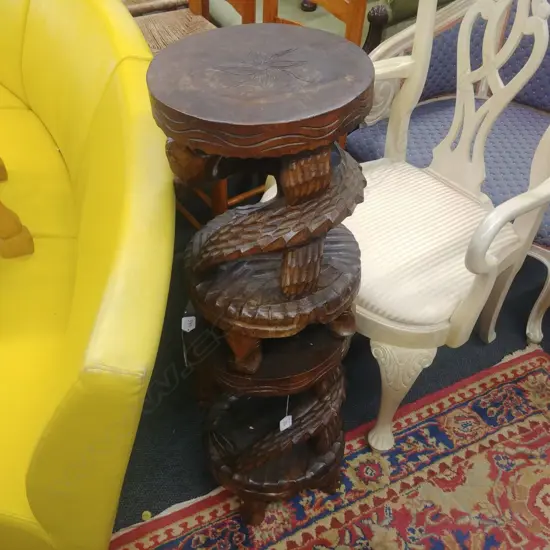 PR CARVED KOMODO DRAGON SIDETABLES