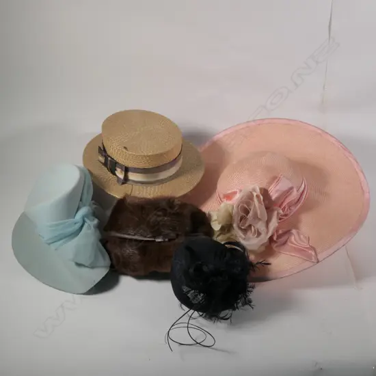 LOT OF VINTAGE HATS + GENTS BOWTER