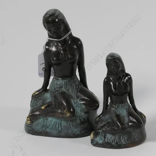 2 SMALL PANIA OF THE REEF SCULPTURES H.150&110mm