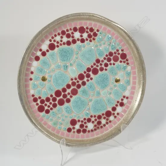 JOHN CRICHTON STYLE TILE INLAID TRAY D 310 MM