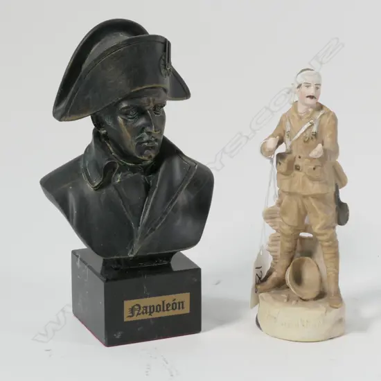NAPOLEON BUST AND BISQUE PORCELAIN SOLIDER A/F