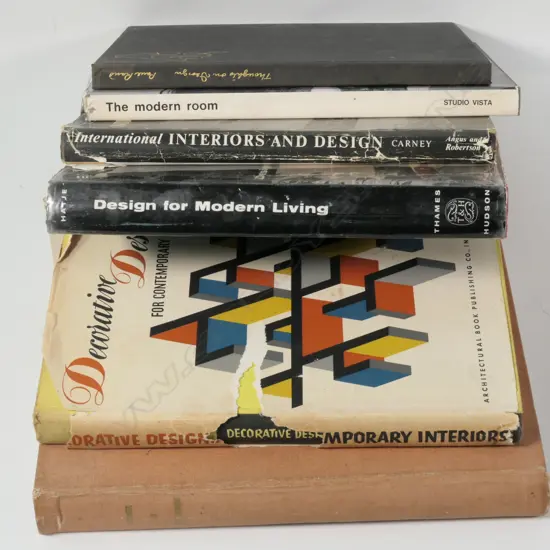 6 BOOKS MODERNIST INTERIOR DESIGN - EX LIBRARY JOHN CRICHTON 