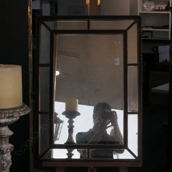 'MANCHOU MIRROR' RED LACQUER EX: CAVITT & CO. 750 x 540mm