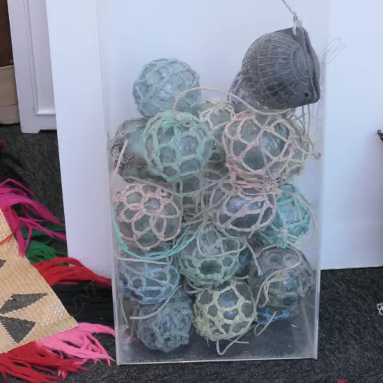 30 SMALL OLD JAPANESE GLASS FISHING FLOATS 