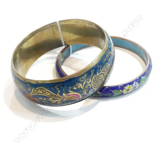 2 X CLOISONNE VINTAGE BANGLES