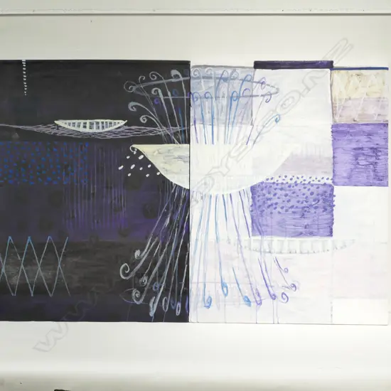 FRANCES HANSEN DIPTYCH, (NZ, b.1962) OIL ON CANVAS 1000 x 1500mm