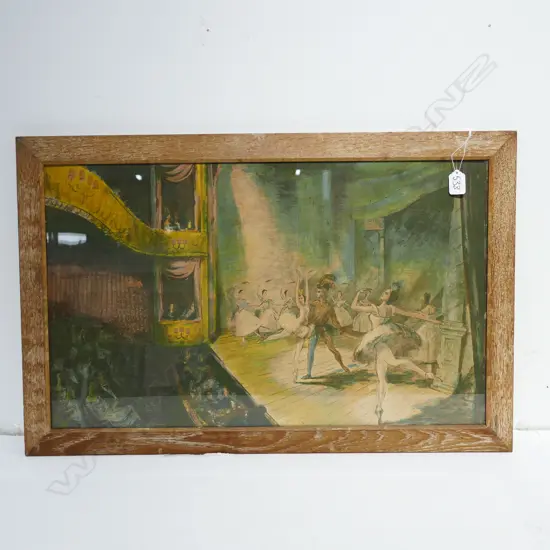 DAME LAURA KNIGHT ? BALLET PRINT limed oak print