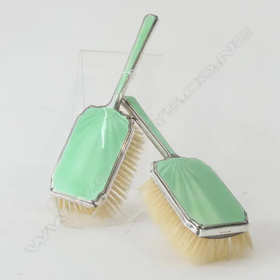 PAIR S/S AND ENAMEL BRUSHES LONDON