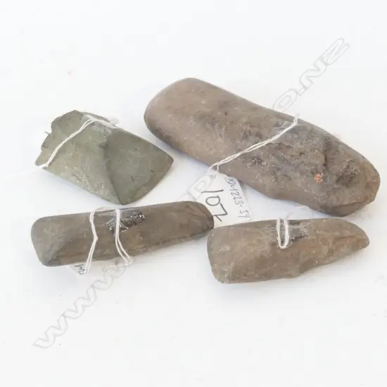 4 STONE AGE STONE ADZES ....