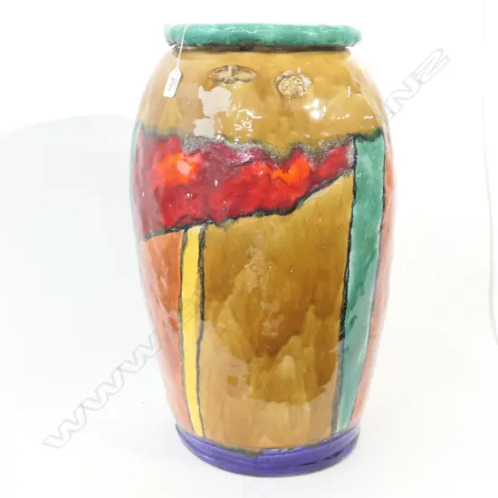 LARGE MORRIS AND JAMES STYLE FLOOR VASE MARKED AM H 600 MM