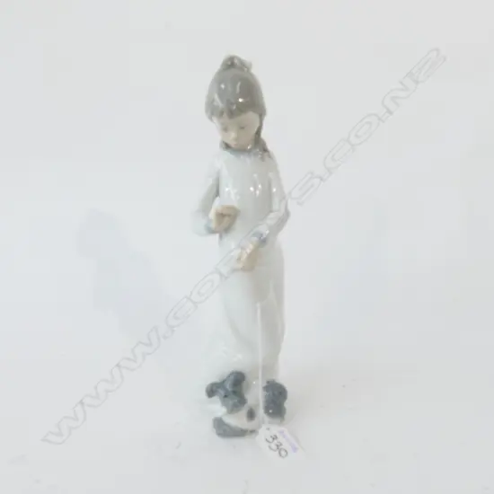 NAO FIGURE OF YONG GIRL WITH PUPPY H 240 MM