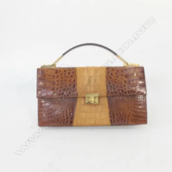 CROCODILE SKIN HANDBAG WITH SHOULDER STRAP