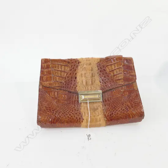 CROCODILE SKIN CLUTCH BAG