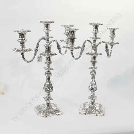 PR C1900 S/PLATE TWIN BRANCH CANDELABRA.... 
